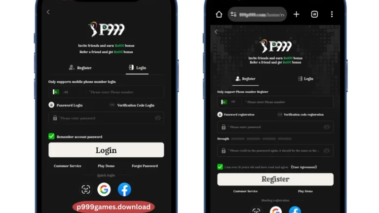 Register and Login to P999